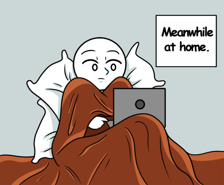 Online at Home Comic Panel 1
