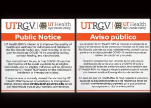 On Feb. 20, an individual was denied a vaccine at the Edinburg vaccination site for not having a Social Security number. However, the Texas Department of State Health Services does not require immigration status or proof of residency for vaccination. In response to this, the university has made an effort to reach out to those individuals who were denied a vaccine and has partnered with La Unión Del Pueblo Entero to create a statement. Photo Courtesy Patrick Gonzales