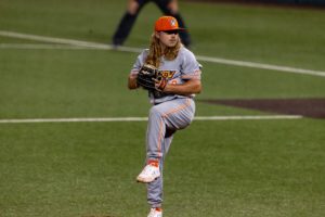 UTRGV redshirt junior pitcher Ricky Gerik Jr. gets ready to pitch the ball during the March 16 game against the University of Texas at Austin. The Vaqueros will play against Texas State University Tuesday at the UTRGV Baseball Stadium in Edinburg. Game Day protocols will continue to be enforced. Photo Courtesy UTRGV Athletics