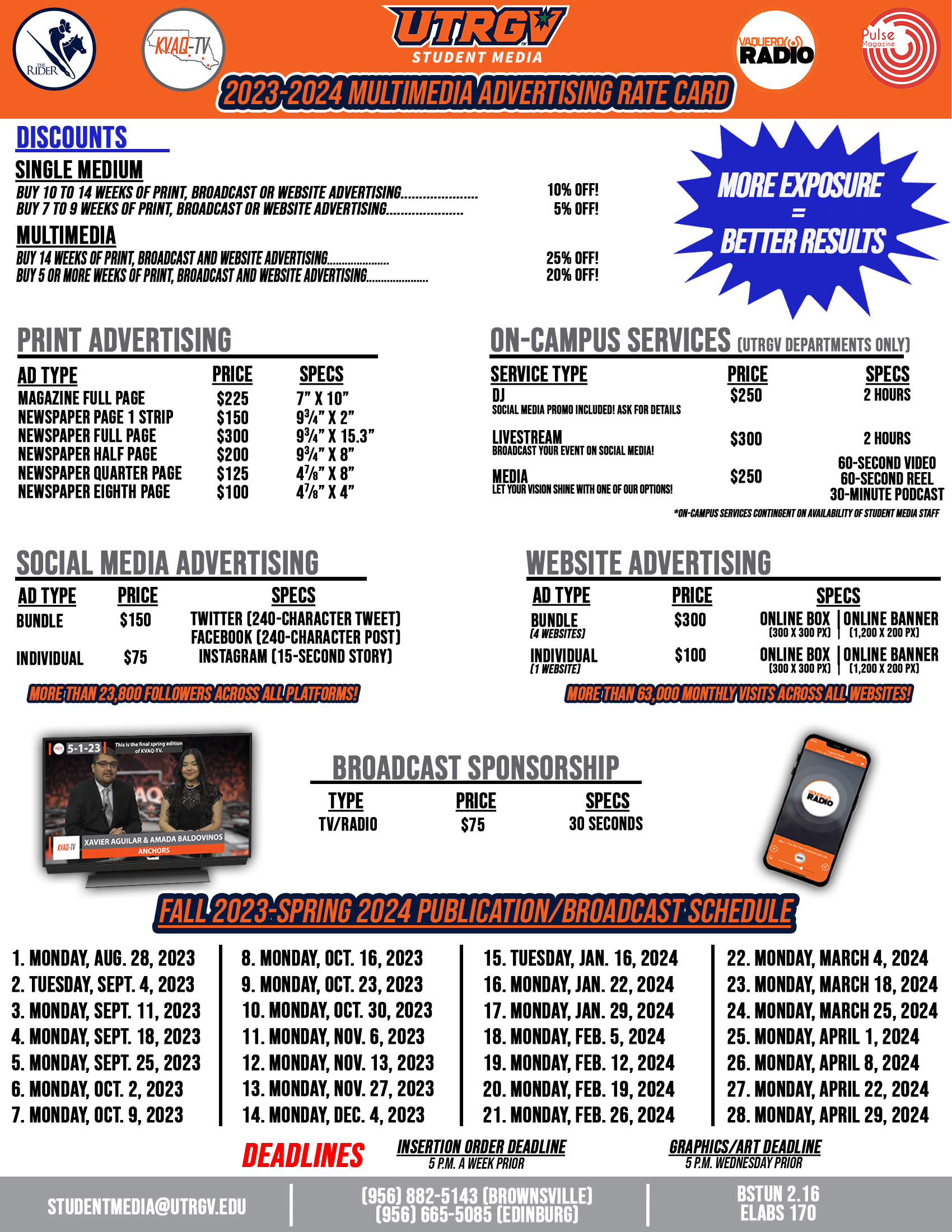 Student Media Rate Card - The Rider Newspaper
