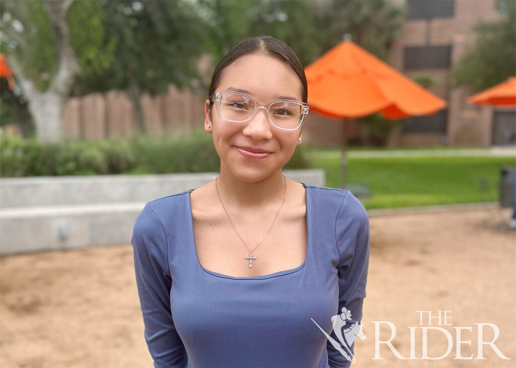 “I do because my family is Hispanic, and we all live here in Edinburg, and we are close to the border where most of our family is … in Mexico. We just feel connected with everyone here because there is mostly Hispanic people and we could bond a lot with each other, and the food is awesome here.” Samantha Orozco freshman