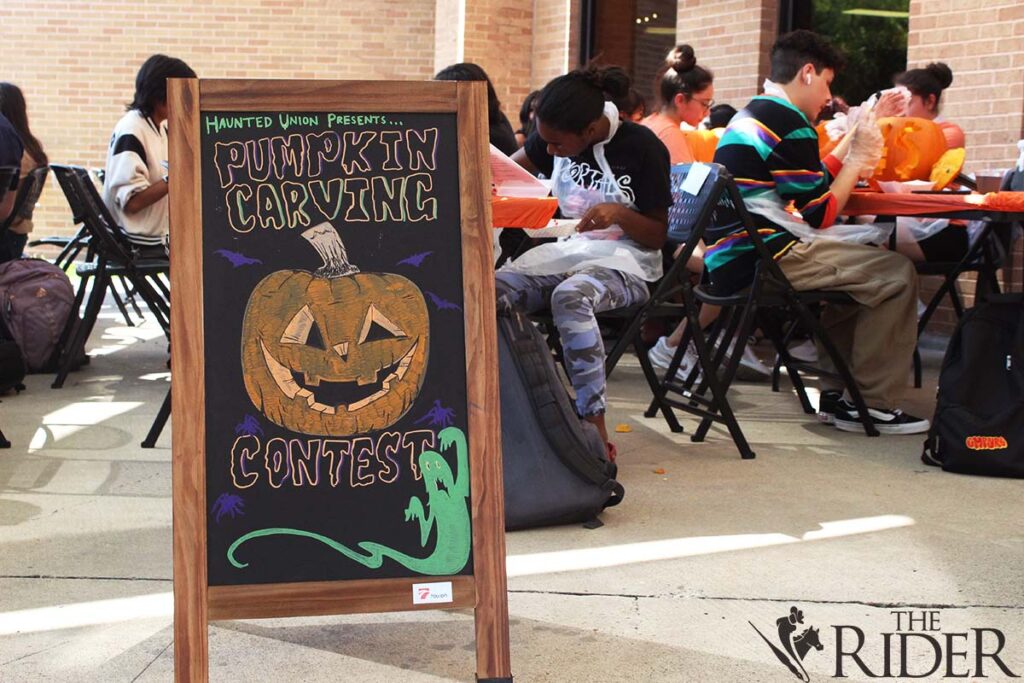 The Pumpkin Carving Contest kick started UTRGV October events Wednesday outside the Student Union on the Edinburg campus. Raquel Cazares/THE RIDER