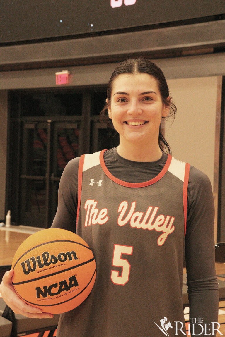 Master of Business Administration graduate student Kade Hackerrott is a guard and forward for the UTRGV Women’s Basketball Team. Raquel Cazares/THE RIDER