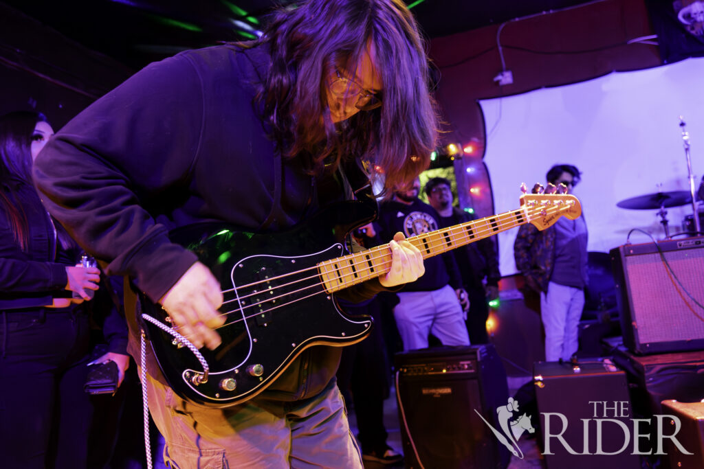 Bassist Tony Olivarez performs Saturday in the Jukebox Bar, located at 1225 E. Adams St. in Brownsville. Cannon the Dealers celebrated the release of its extended play “At Least the Weather’s Nice.” Eduardo Escamilla/THE RIDER