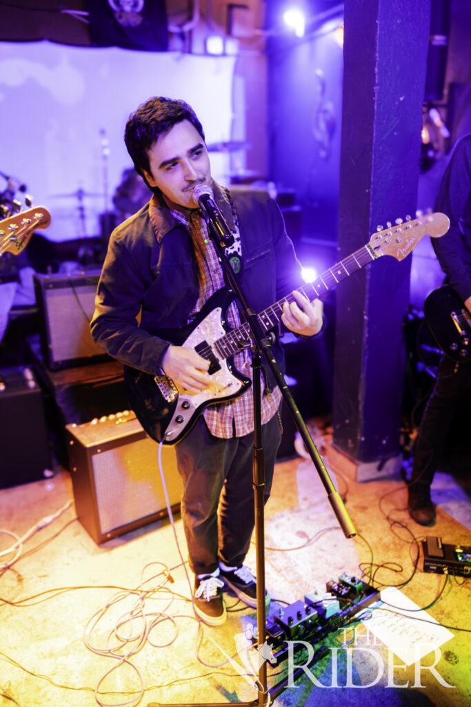 Cannon the Dealers lead singer Nick Tamayo plays “Boring” from its setlist Saturday in the Jukebox Bar, located at 1225 E. Adams St. in Brownsville. Tamayo said the song was inspired by an “ex-girlfriend that was so boring.”
Eduardo Escamilla/THE RIDER