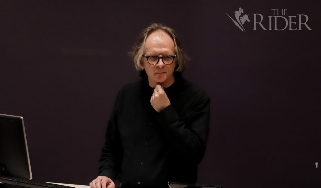 Piano professor Kenneth Saxon presents a brief history of his repertoire during La Frontera International Piano Conference’s “French Masters: The legacy of Fauré & Ravel” Friday in the Music, Science and Learning Center on the Brownsville campus. Mykel Del Angel/THE RIDER