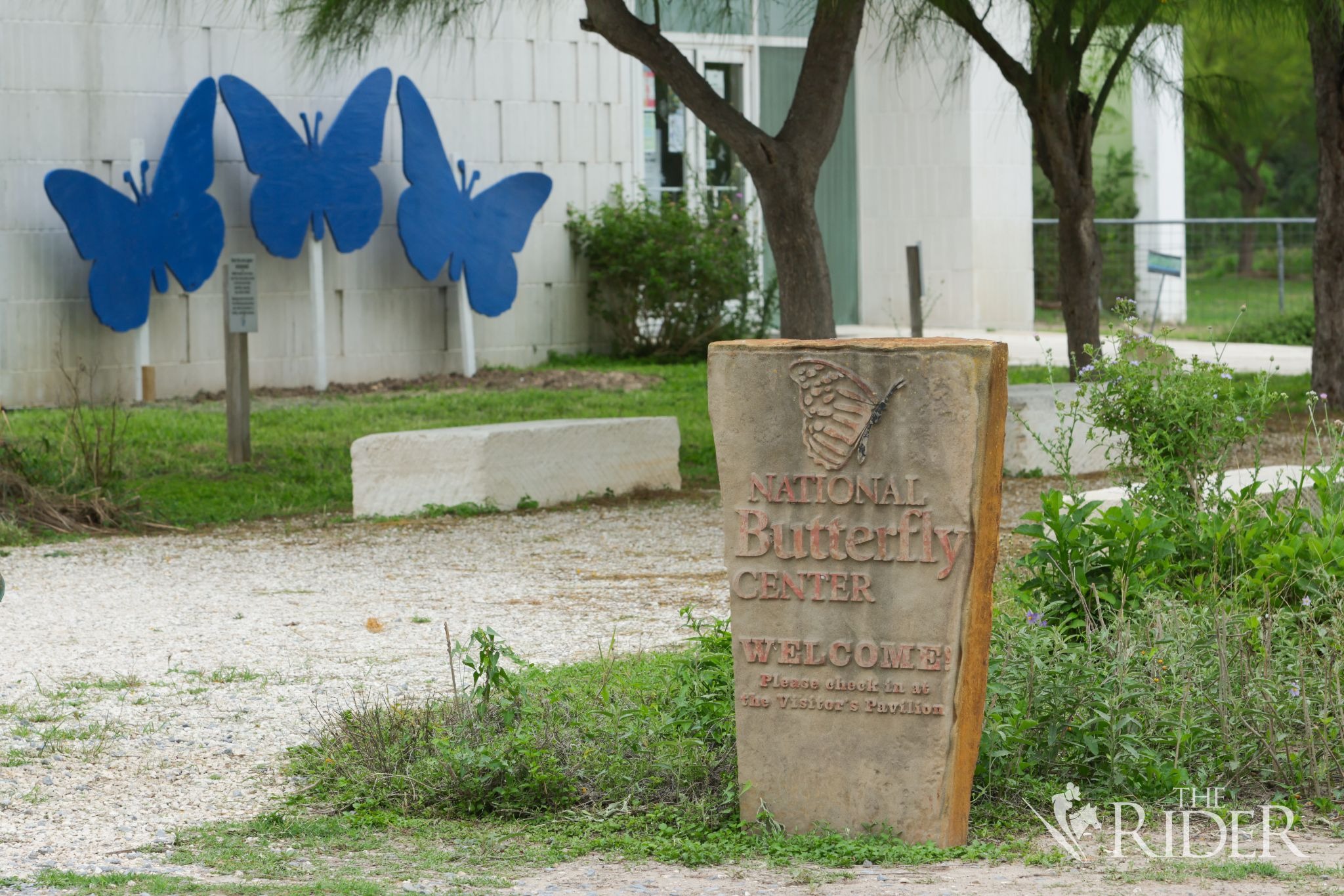 A welcome sign greets visitors April 15 at the National Butterfly Center, located at 3333 Butterfly Park Drive in Mission.